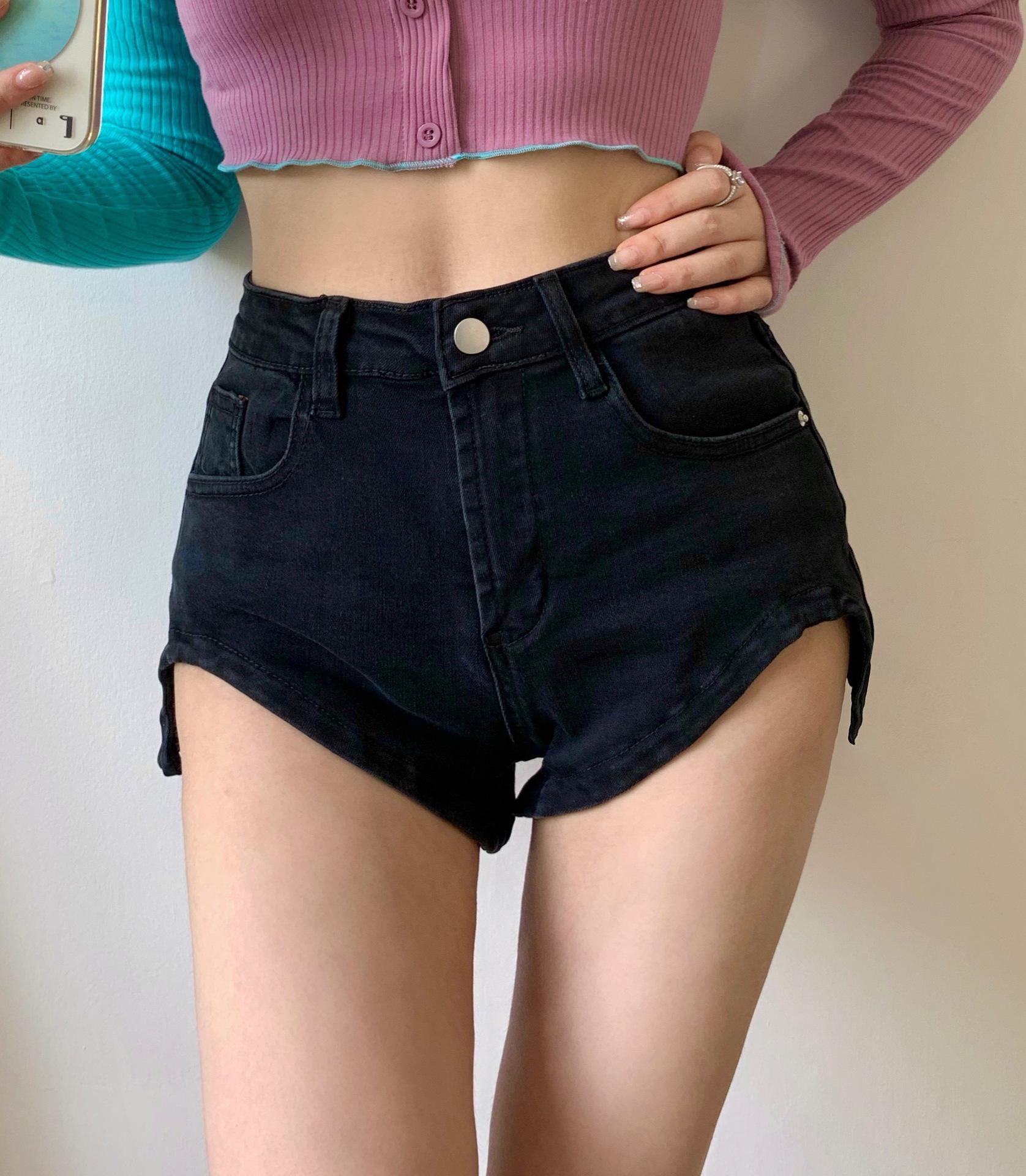 

Women s High-Waisted Slimming Denim Shorts - 2022 Spring Collection XS чёрный