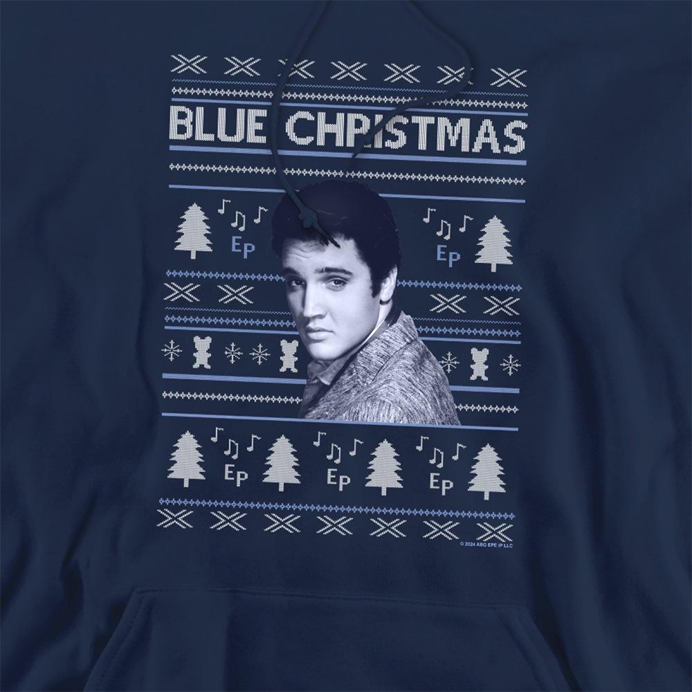 Elvis Presley Unisex Adult Ugly Christmas Fair Isle Hoodie