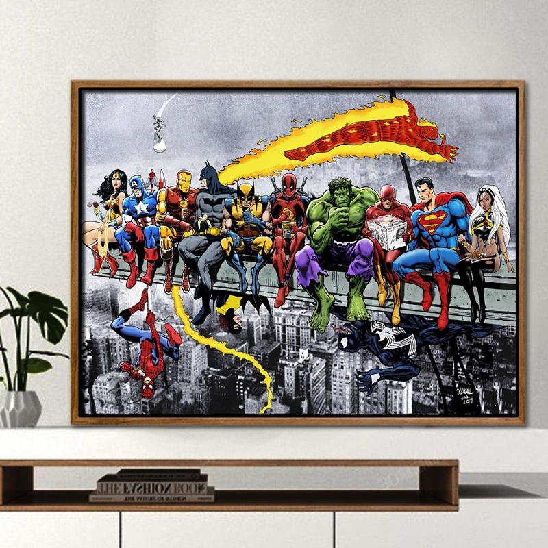 Disney Marvel Super Hero Poster Spiderman Hulk Iron Man Canvas Painting Wall Art HD Avengers Picture Room Decor Children's Gifts