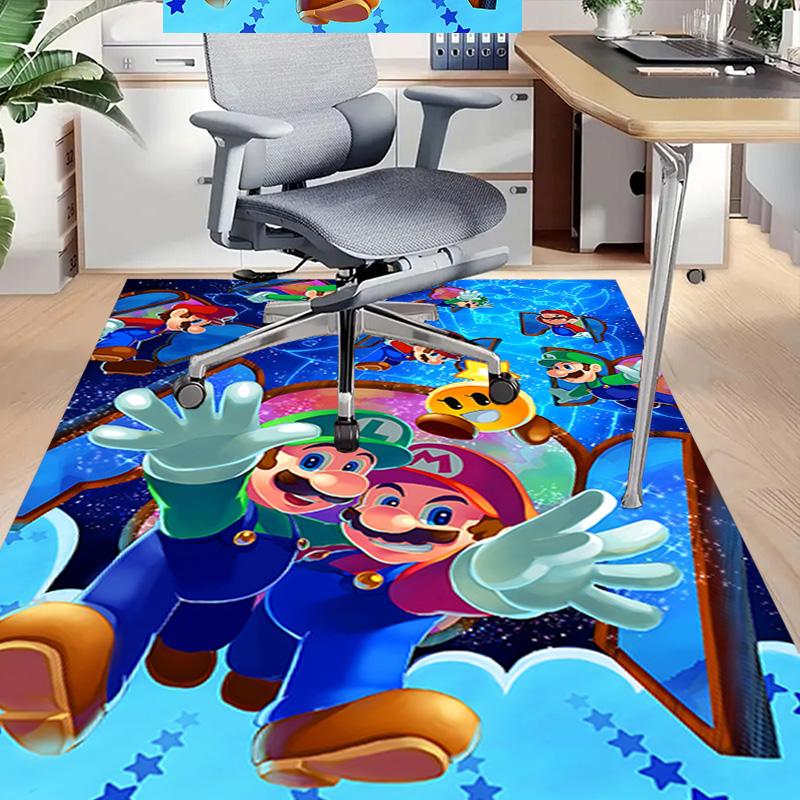 1pc Mario Luigi Adventure Carpet for Playroom Bedroom Living Room Sofa Home Decor,kids Game Area Rug Non-slip Floor Mat Y72915