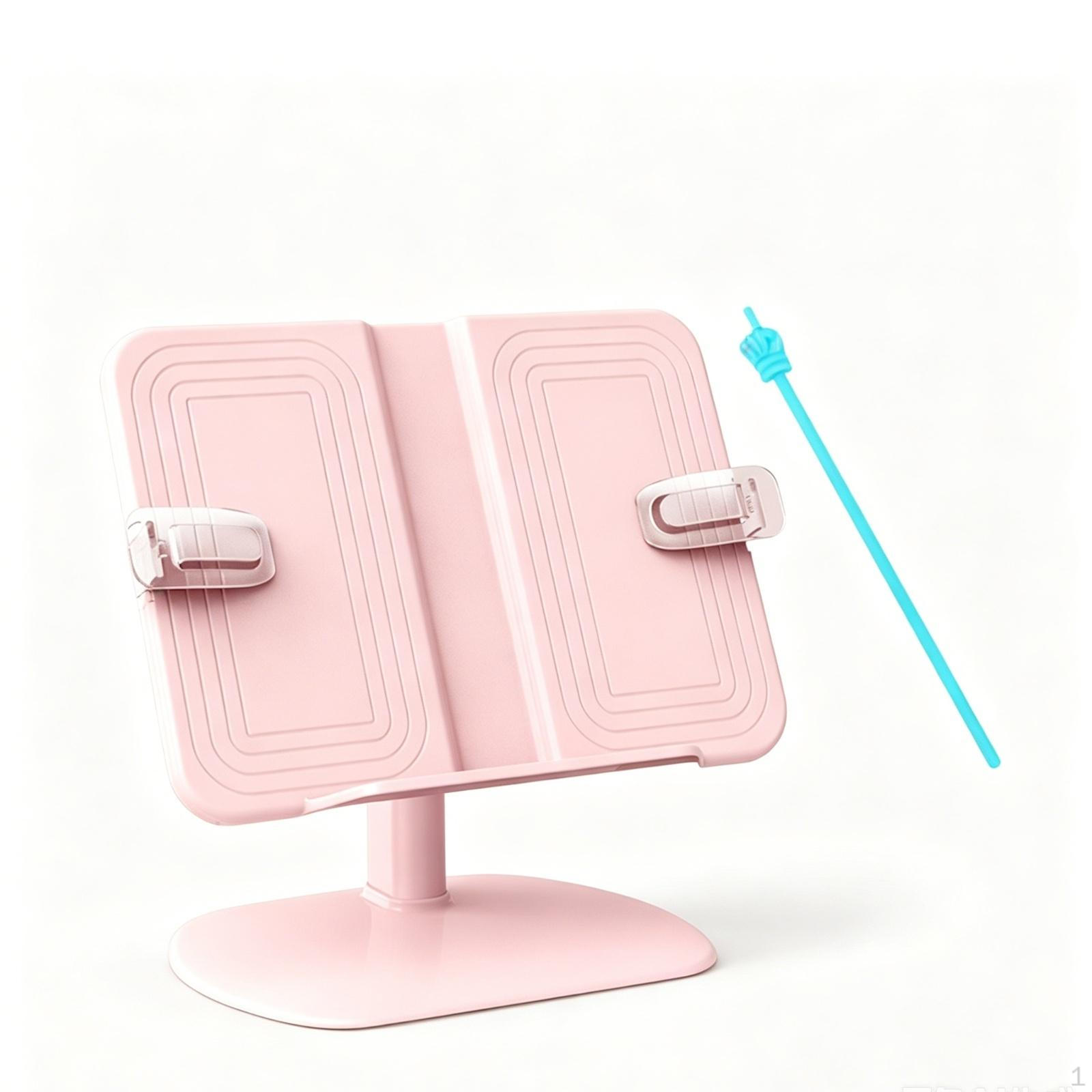 Adjustable Book Stand Hands Stand, with Page Clips Clear Desktop for Kids, Students, Desk,