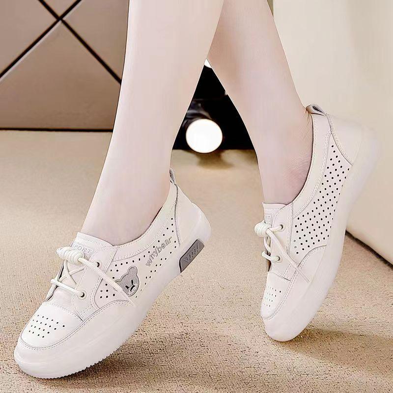 

Женские белые кроссовки Slip-On 2025 - весенние мягкие нескользящие серо-коричневые повседневные туфли, легкие и удобные кроссовки без шнурков для женщин 38