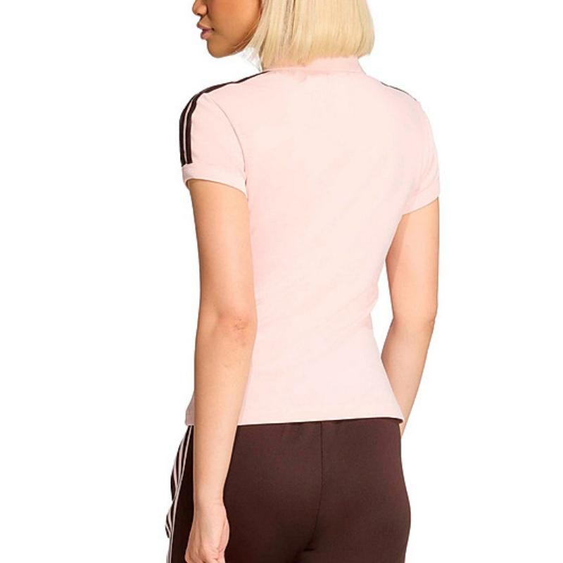 Adidas Originals Short Sleeve Striped Polo Shirt Women tops KD3699