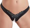 Cottelli Lingerie - Sexy Satin Panties With Pearls In The Crotch Black L