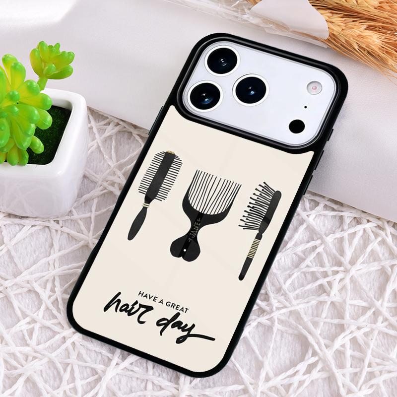Hair Stylist Scissors Brush Switch Phone Case for iPhone 17 Air 16 15 11 12 14 13 Pro Max Shockproof Cover