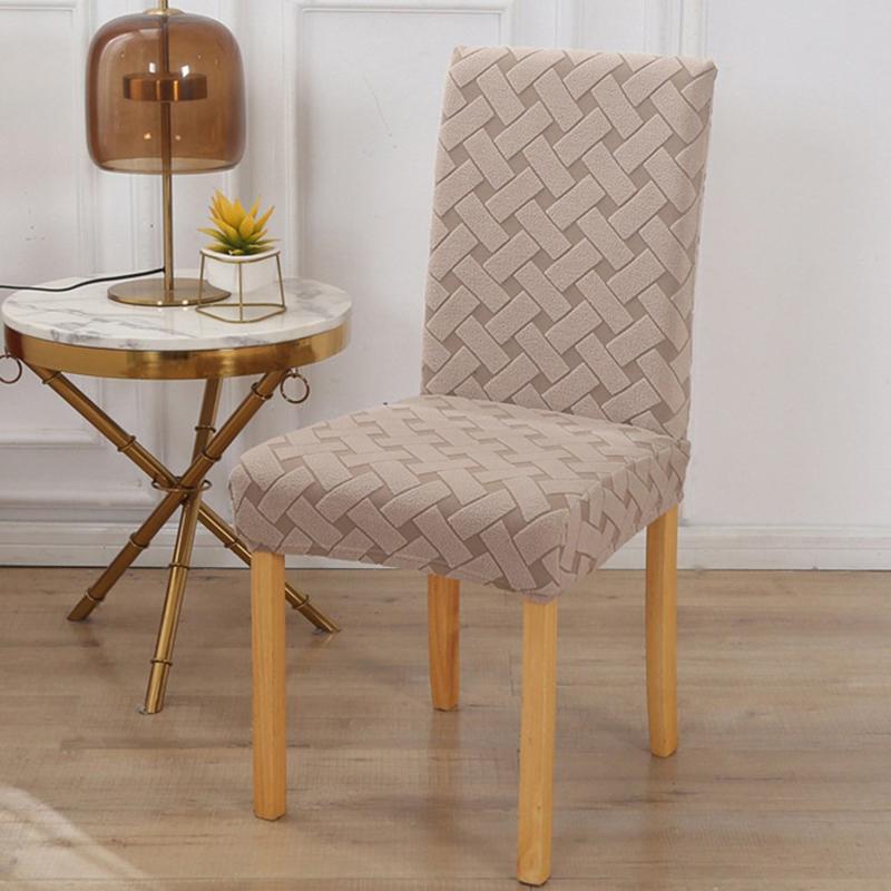 Stripe Jacquard Kitchen Room Chair Covers Stretch Elastic Soft Chair Slipcover For Dining Room