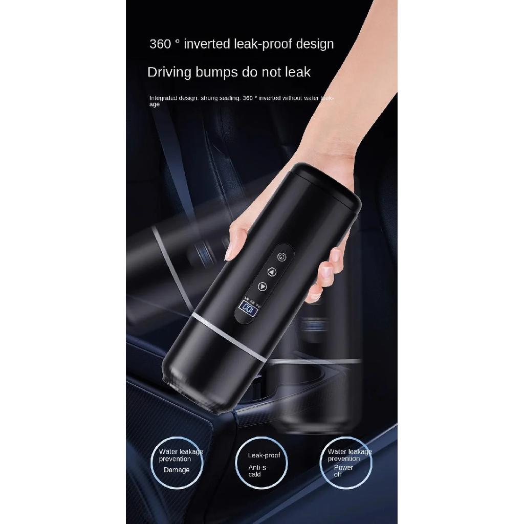 Termos Electric Încălzit pentru Mașină 12V 24V, 500ML, Sticlă de Apă cu Încălzire USB, Cană Termos Portabilă pentru Călătorii și Muncă