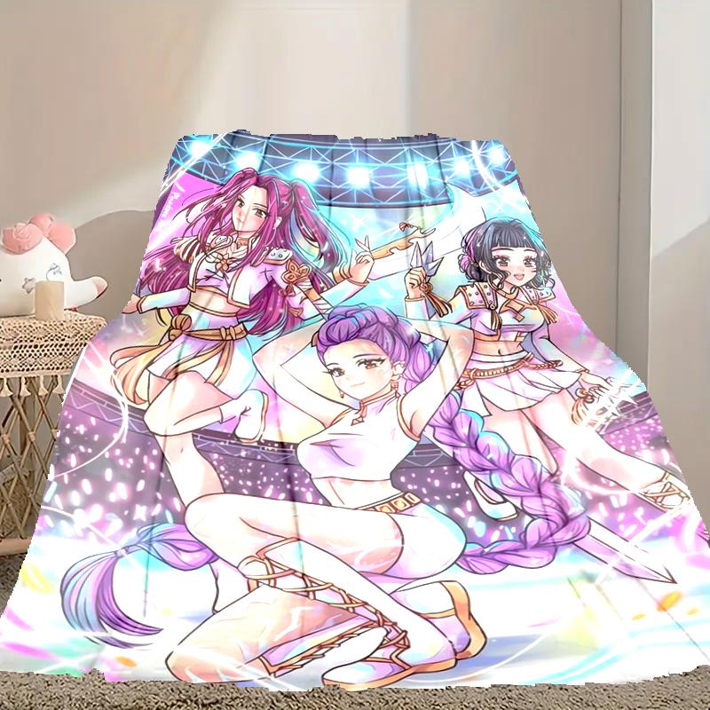 1 Stück pflegeleichte Kpop Dämonenjäger Decke, Perfekt für Sofa, Bett, Zuhause, Reisen & Mehr, Warme & Langlebige Bedruckte Decke