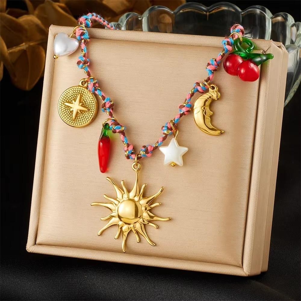 Multi-Pendant Shell Pendant Necklace Ocean Series Clavicle Necklace Starfish Necklace  Summer