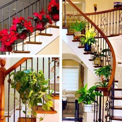 2 Pcs Railing Planter Shelf Space-saving Floating Flower Pot Holder Easy Assembly Rustproof Hanging Railing Plant Pot Rack for Flower Lovers