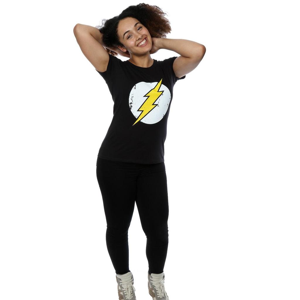 DC Comics Womens/Ladies Flash Distressed Logo Cotton T-Shirt