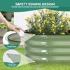 Galvanized Raised Garden Bed 4×2×1ft 2 Packs Planter for Gardening Oval Metal Box with Safety Edging and Gloves for Vegetables