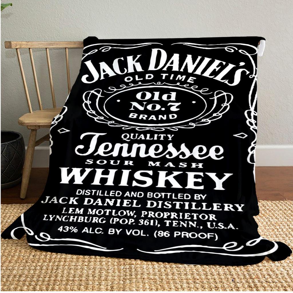 Jack Daniel's Tennessee Whiskey Plush Blanket Soft Comfortable All Seasons blanket Sofa Office Naps blanket Outdoor Travel throw Perfect Gift