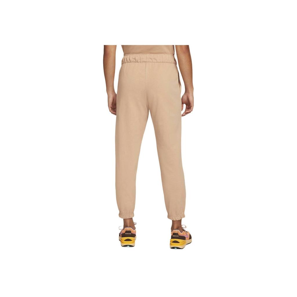 Nike Solid Color Logo Cuffed Knit Sports Pants Women Bottoms Beige DM6420-200