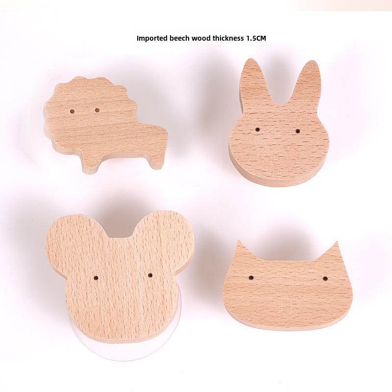 Japanese Cute Animal Wooden Wall Hook - Moon Cartoon Design Nordic Decor