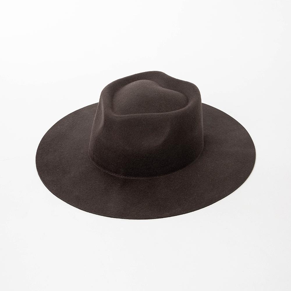 Wool Felt Fedora Hat Arrowhead Hat Men And Women Fedora Panama Women Autumn And Winter Panama Hat Wide-Brimmed Hat Fedora M55-58cm