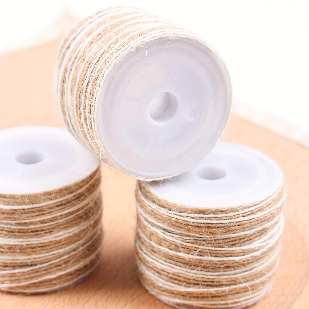 1/3rolls 10m Natural Ribbon - 0.5cm Wide Rustic Craft Ribbon for Gift Wrapping,Christmas Thanksgiving Party Supplies