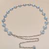 European & American Fashion Women's Metal Chain Waist Belt with Inlaid Pendant