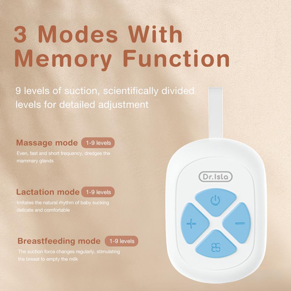 Dr.isla Pompă de Sân Electrică Dublă Aspirație Puternică a Mamelonului Pompă de Sân Electrică USB cu Biberon pentru Lapte de Bebeluș Compresă Caldă Rece Mamelon