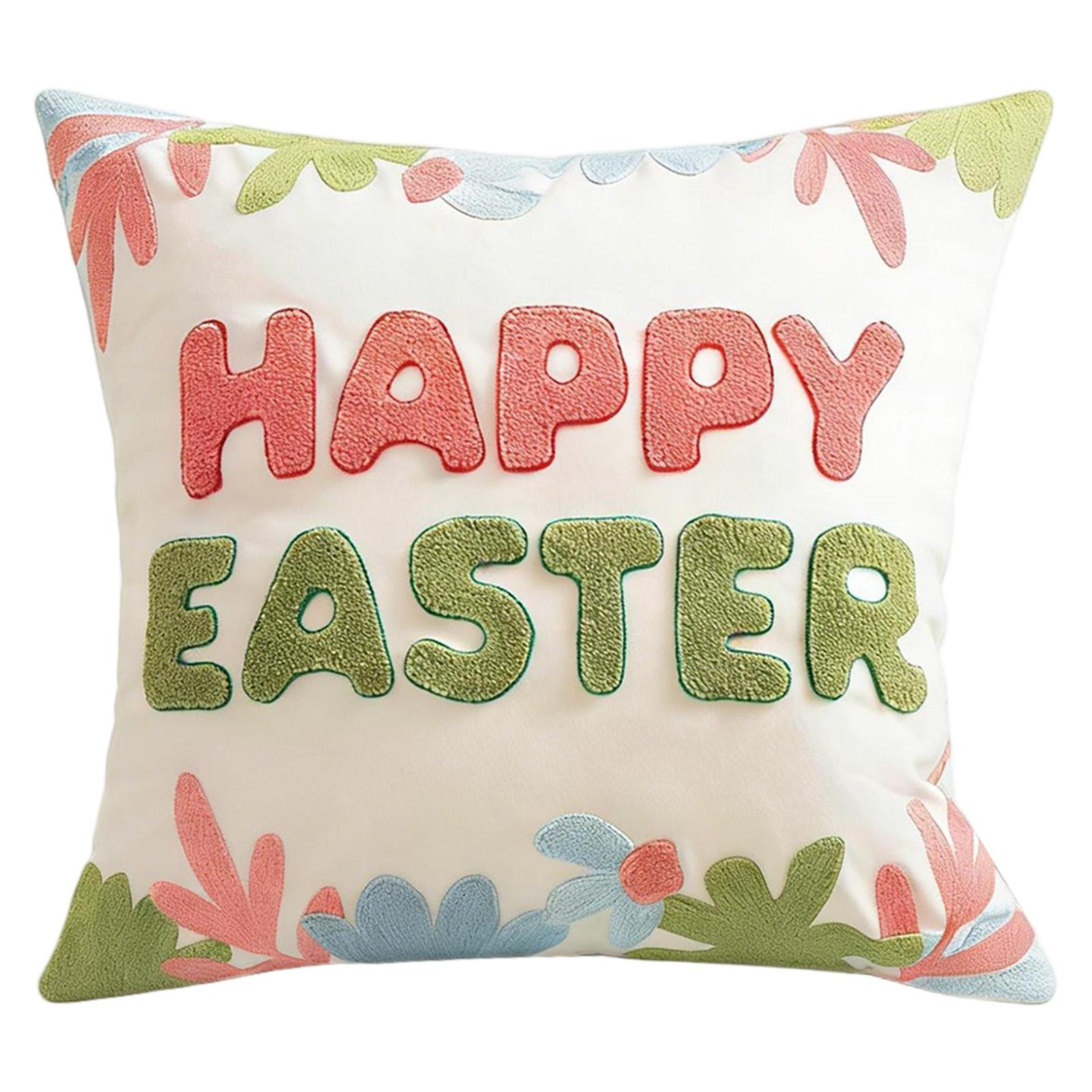 Christmas Lights Embroidered Pillow Case American Retro Living Room Sofa Pillow Cushion Christmas Atmosphere Home one size