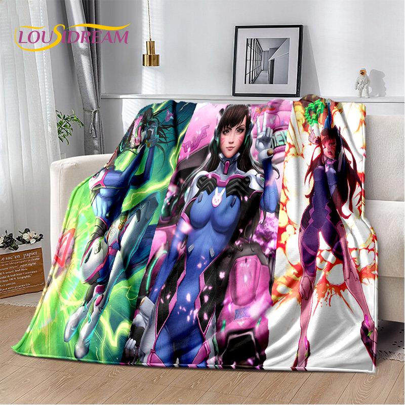 Overwatch Game Gamer DVA  Reaper Soft Plush Blanket,Flannel Blanket Throw Blanket for Living Room Bedroom Bed Sofa Picnic Kid 3D