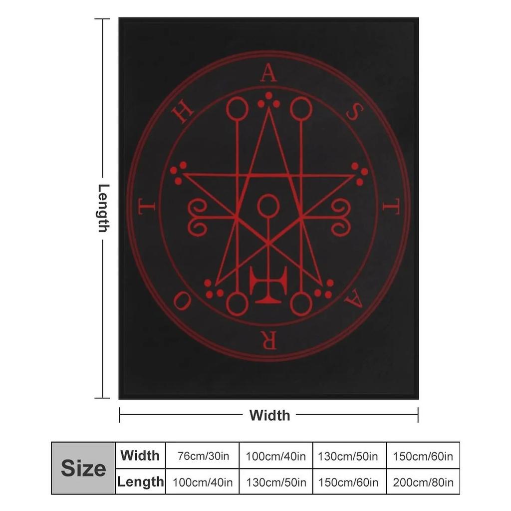 Sigil of Astaroth Throw Blanket Sofas wednesday halloween Flannel Blankets