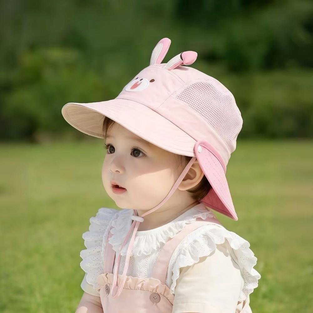 Cute Baby Bucket Hat Large Brim Kids UV Protection Cap Soft Toddler Sun Cap  Autumn