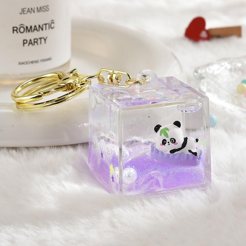 Creative Cartoon Panda Floating Bottle Keychain – Cute Bag Pendant Toy
