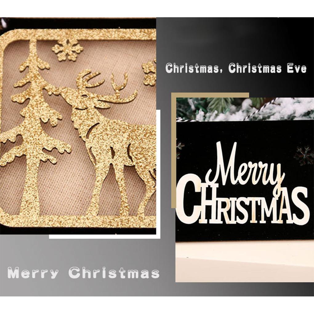 Christmas Door Sign Window Wood Festival Holiday Xmas Pendant Themed Party Atmospheres Plaque Hollow Craft Decoration
