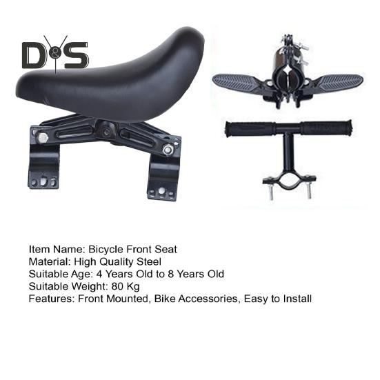 1 Set Kids Bike Seat Front Mounted Bike Seat Handlebar Foot Pedal Detachable Toddler Child Road Mountain Bicycle Front Seat Bike Accessories