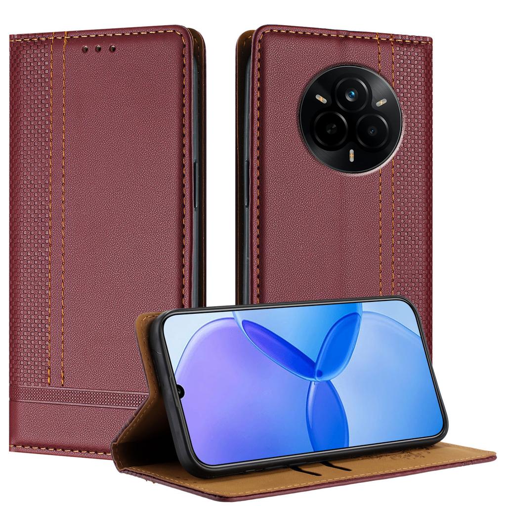For Realme 14 Pro 5G Case L-Shaped Grid Pattern Leather Stand Phone Cover with Card Slots