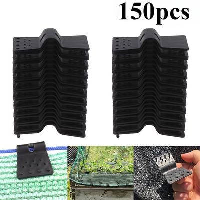 150Pcs Black Sun Shade Net Clips Butterfly Type Greenhouse Film Clips Holder Fasten Hang Expand Shade Cloth Clips Garden Tools
