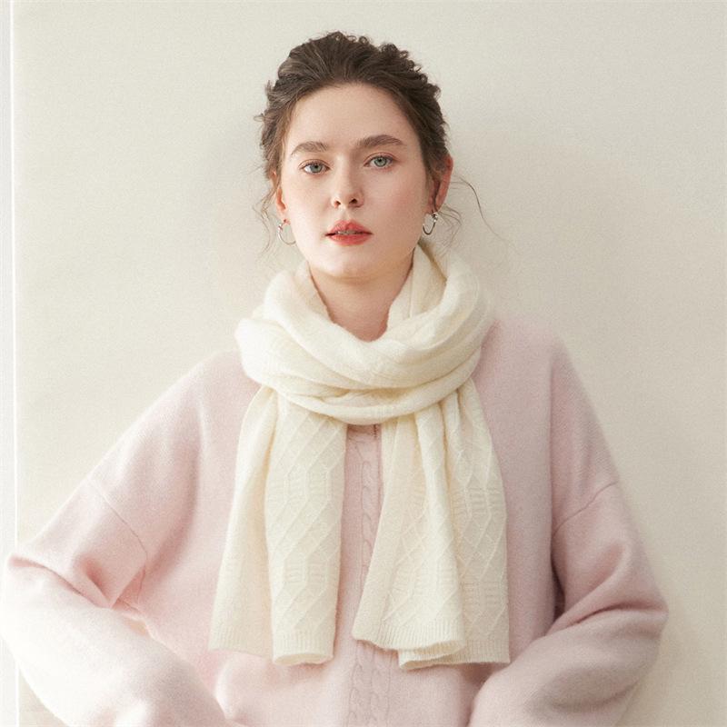 Women's 100% Pure Cashmere Scarf: Versatile, Warm, Solid Color for Autumn/Winter