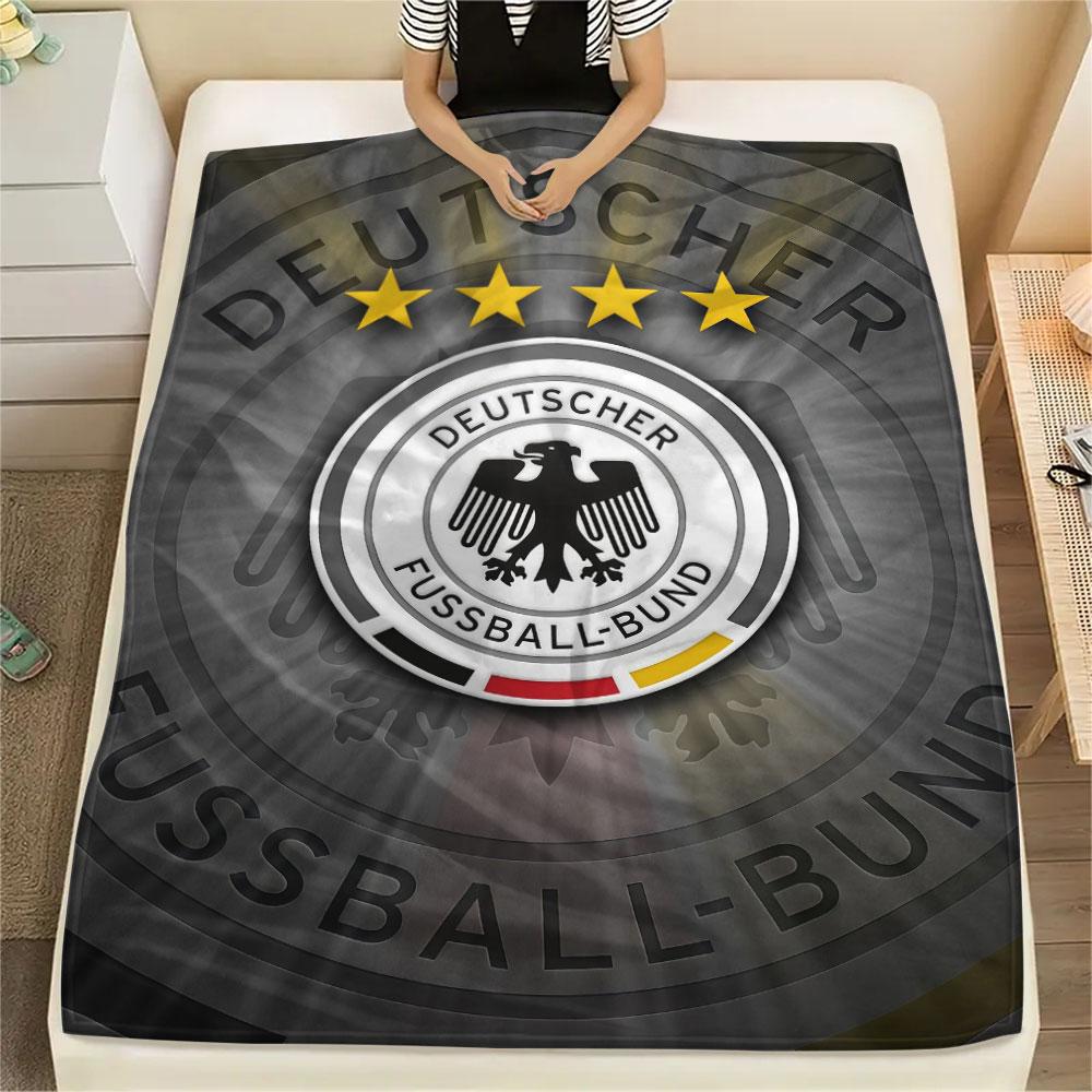German Football Association Printed Flannel Blanket, soft throw for bedroom sofa, washable, fan merchandise, great gift.