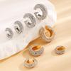 Punk Rhinestones C-Shape Ear Clips for Women Bohemian Ear Cuff Luxury Clip On Earring Female Jewelry Personality Accessories