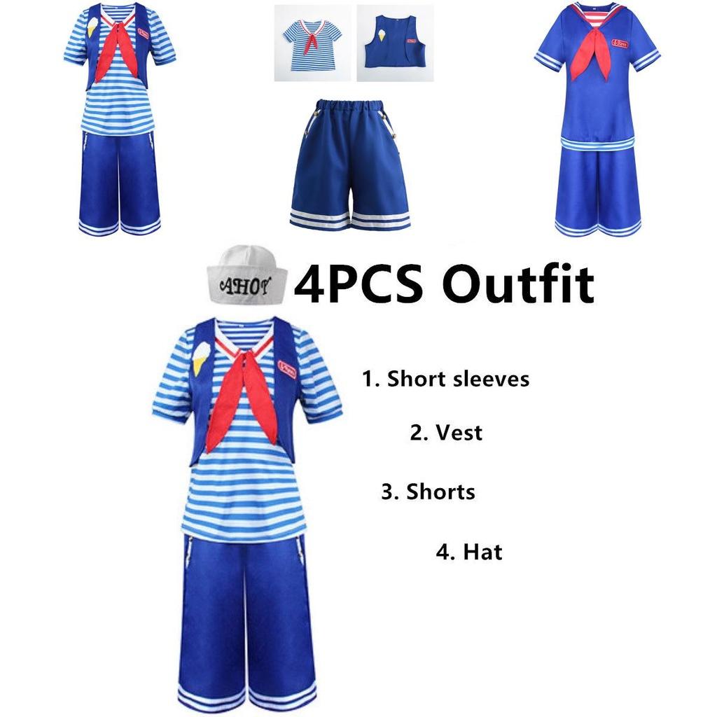 Authentic Stranger Things Robin Scoops Ahoy Cosplay Costume For Halloween