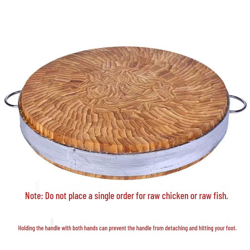 Round Nan Bamboo Extra Thick Chopping Block: Mold-Proof, Heavy-Duty Cutting Board for Meat