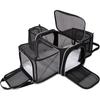 Airline Approved Cat Carrier Bag Soft Side Pet Travel 5 Sides Open Doors 3 Sides Expandable Foldable Dog Carrier with Fleece Pad
