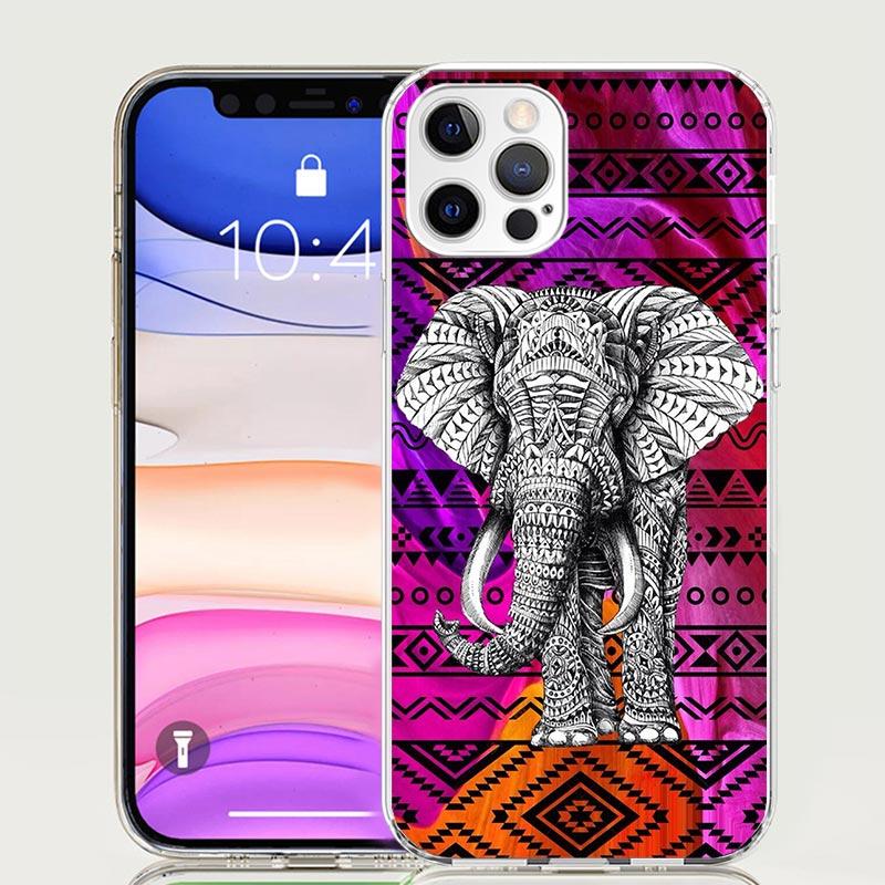 Elephant Mandala Aztec Phone Case For iPhone 17 Air 16 15 Plus 11 14 Pro Max 13 Mini 12 7 8 + SE Pattern Art Customized Cover 17