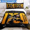 3PCS Pittsburgh Hockey Player Crosby Bedding Set,Including 1pc Duvet Cover And 2pcs Pillowcases Perfect for Bedroom, Dormitory, Fan Christmas gift