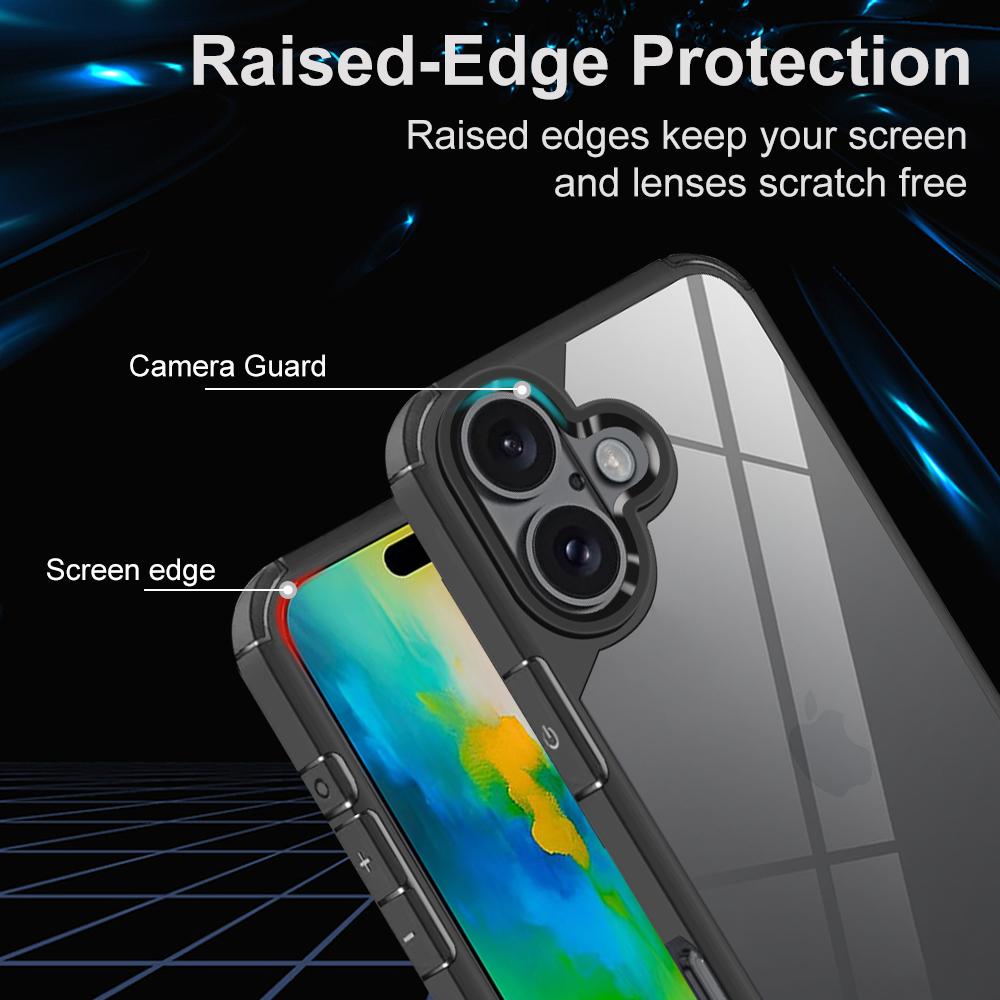 Armor Transparent Acrylic Phone Case For iPhone 16 15 14 13 12 11 Pro XR X XS Max 7 8 Plus SE Hybrid Shockproof Hard Back Cover