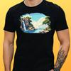 T-Shirt Herren Pixel Art Landschaft Motiv Baumwolle Größe S bis 5XL