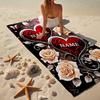 Custom Name Ultra-Soft Beach Towel with Love Theme,Ideal for Pool - Camping, Diving - Perfect Travel Essential, Vibrant Beach Towel.