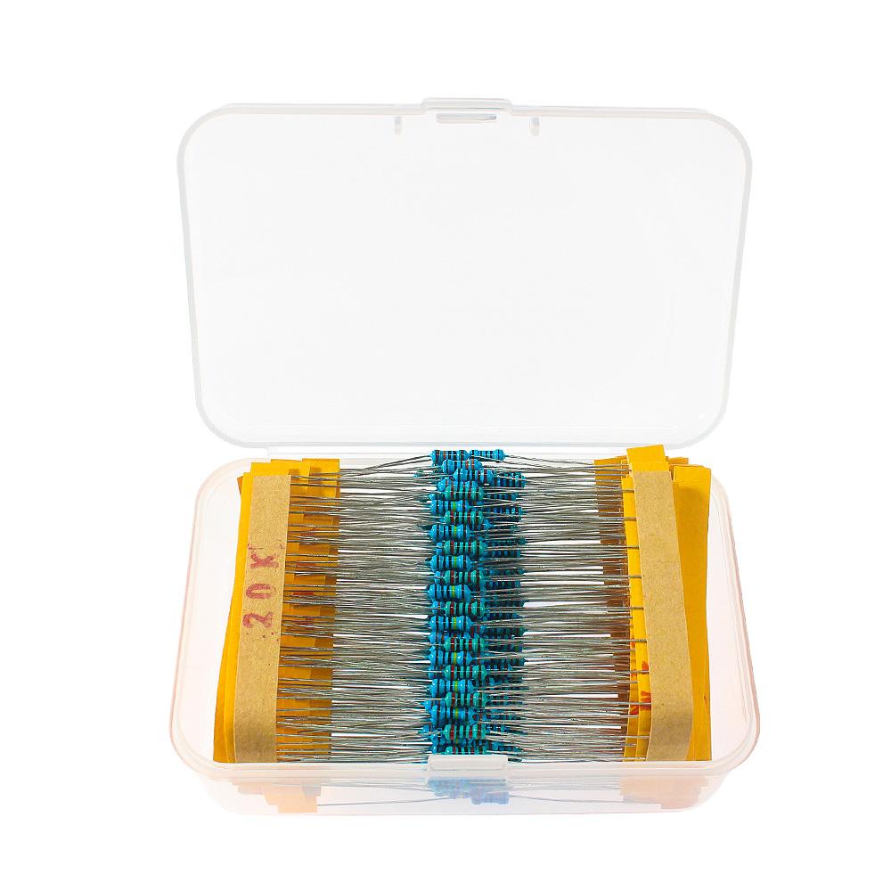 

300PCS/box 1% Resistor 1/4W Metal Film Resistors Kit 10 Ohm~1M Ohm 30 Values Assortment Set for Electronic Components Kit 300pcs