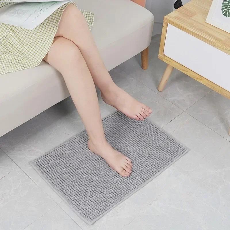 Fluffy Rug Carpet Living Room Bedroom Kitchen Bathroom Absorbent Non-slip Chenille Floor Mats Solid Simple Daily Comfortable Ins