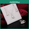 Fashion Sterling 925 Silver Women Water Drop Pendant Necklace Earring Rings Jewelry Set Party Wedding Jewelry Christmas Gifts
