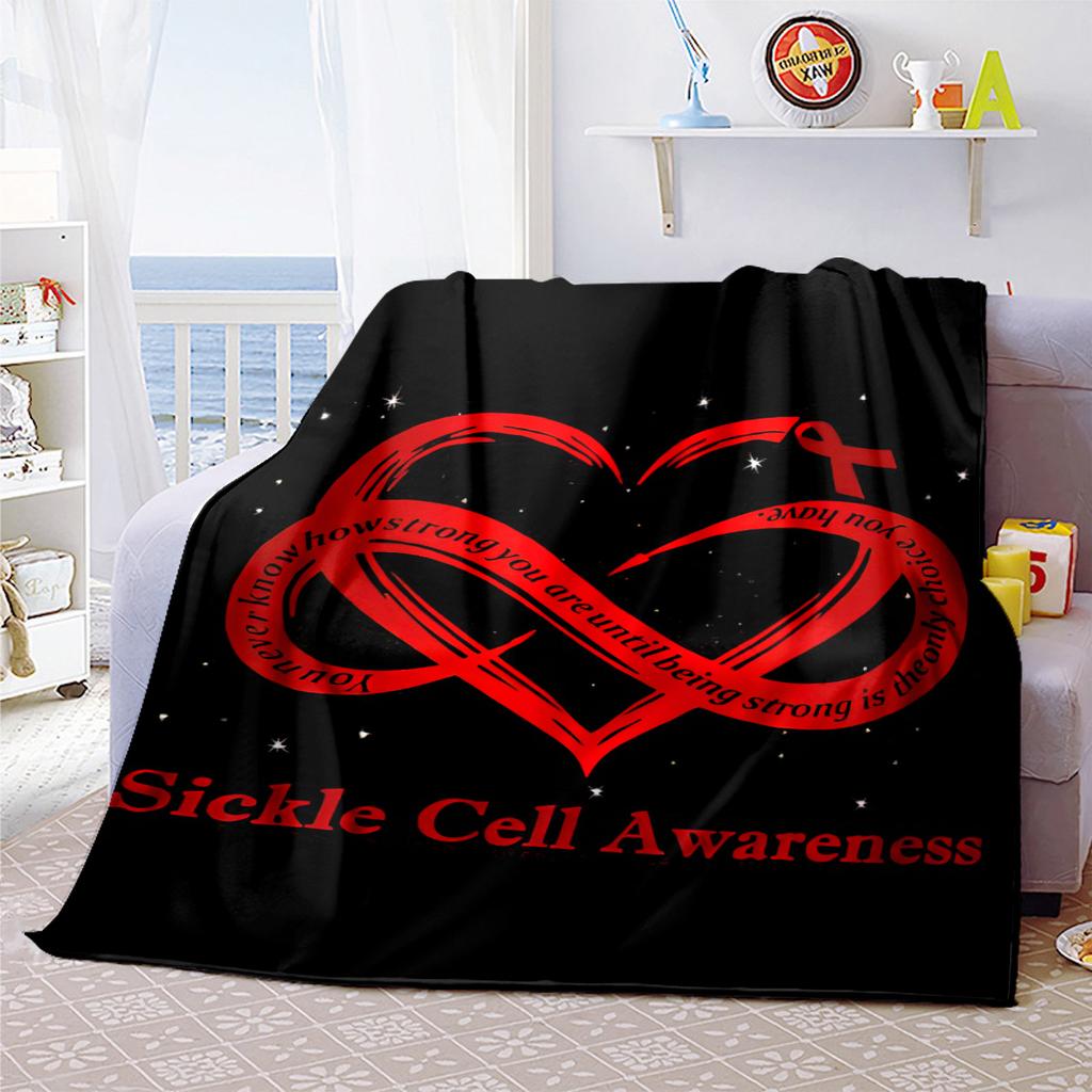 1PC Breast Cancer Awareness Pink Ribbon Throw Blanket Soft Comfortable All Seasons Perfect Sofa Office Travel Home Gift Idea