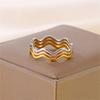 Fashion Simple Wave Ring Stainless Steel Women‘s Vintage Geometric Line Finger Rings Wedding Jewelry Gift for Lover Couple New