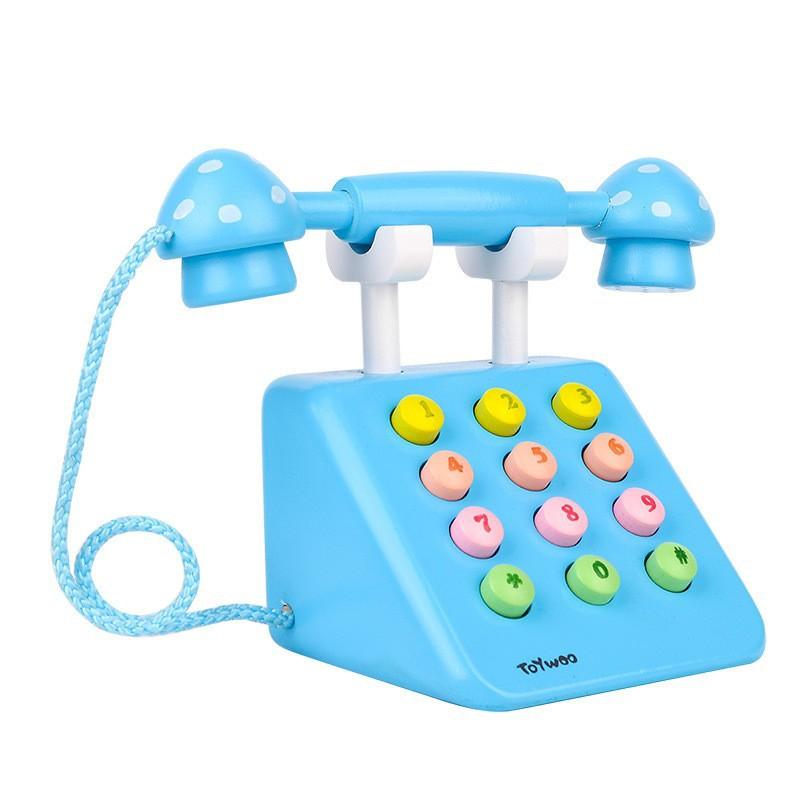 

Wooden Simulation Landline Telephone Children s Early Education Puzzle Play House Digital Cognitive Toys синий/разноцветный