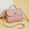 Korean Version of Small Square Bag Women's Bag Mobile Phone Bag Diamond Chain Embroidery Bag